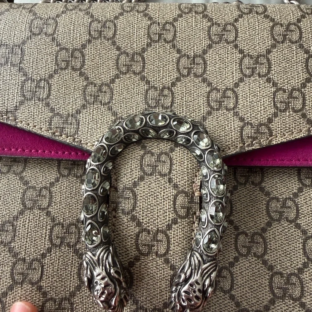 Gucci Magenta Dionysus with crystals GG Shoulder Bag - Picture 15 of 16